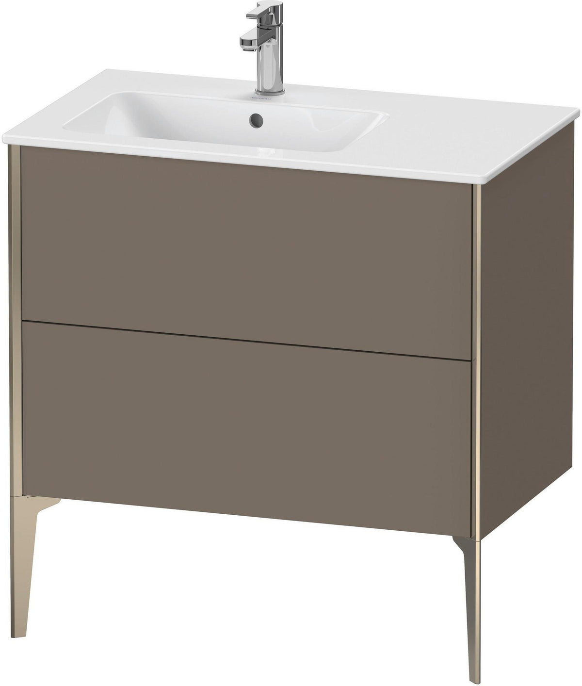 Duravit XViu Waschtischunterbau bodenstehend 810 mm mit 2 Auszügen, weiß matt, Tip-On Technik