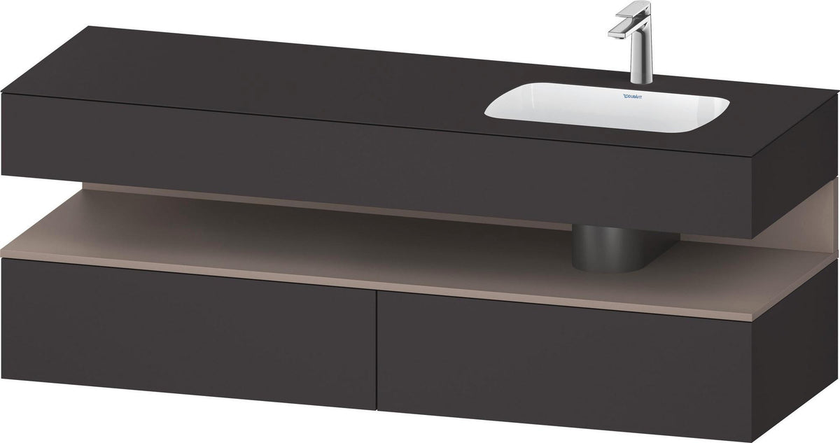 DURAVIT Qatego Einbauwaschtisch mit Konsolenwaschtischunterbau 1600 mm Weiß Matt