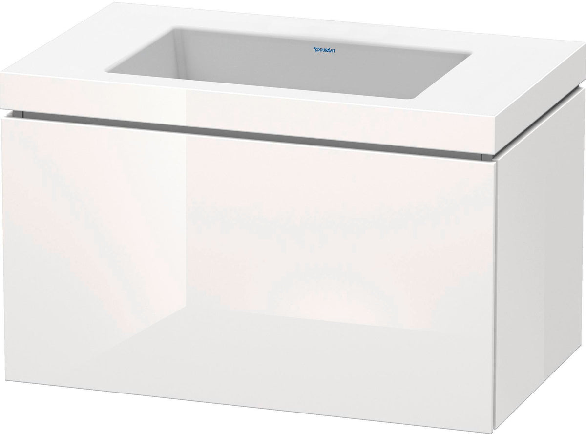 DURAVIT L-Cube c-bonded Waschtischset 800 mm mit Vero Air Becken, 1 Auszug, Weiß Matt