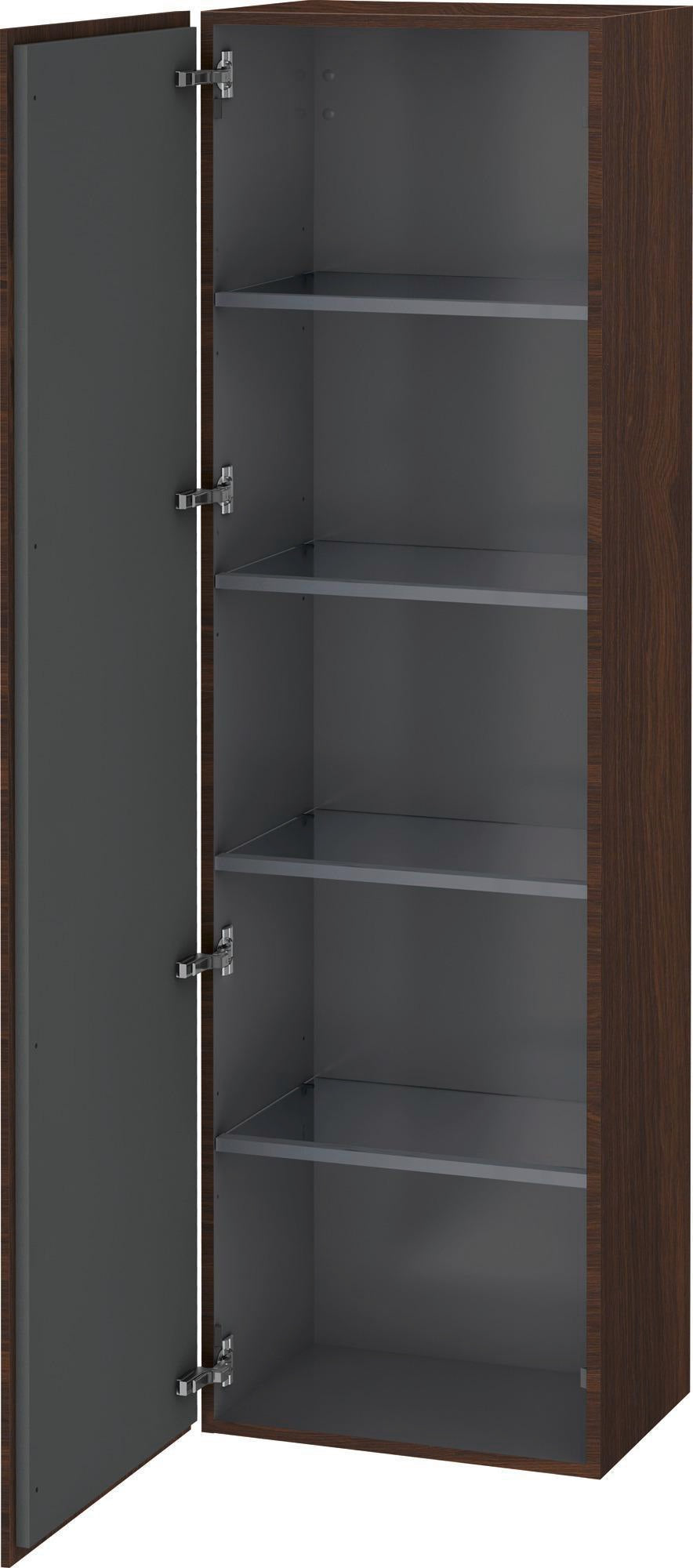 Duravit Hochschrank L-Cube 363x500x1760mm 1 Tür nussbaum gebürstet – Wandhängend mit Soft-Close