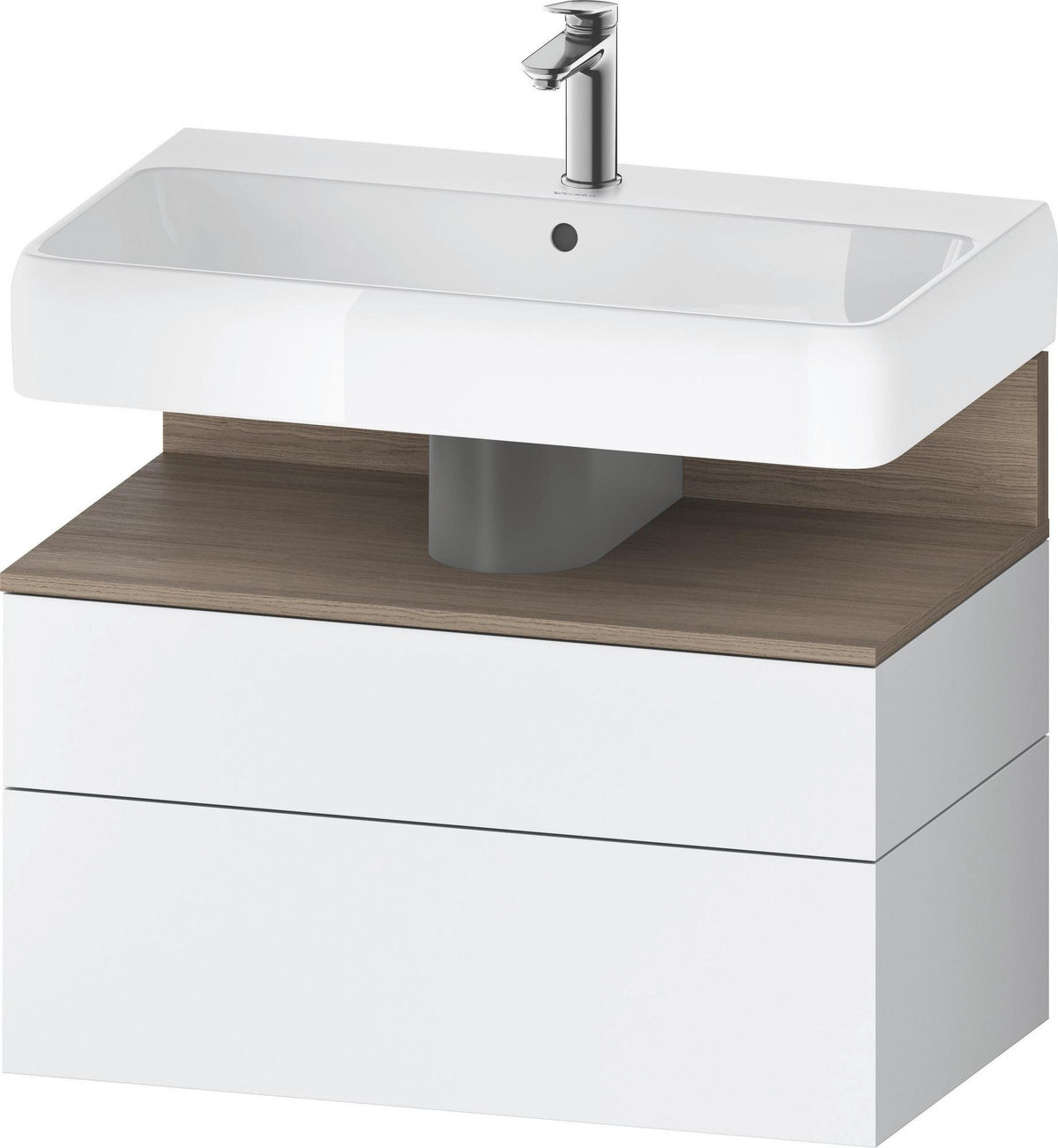 DURAVIT Qatego Waschtischunterbau 790 mm Eiche Terra Matt – wandhängend, 1 Auszug, Tip-On