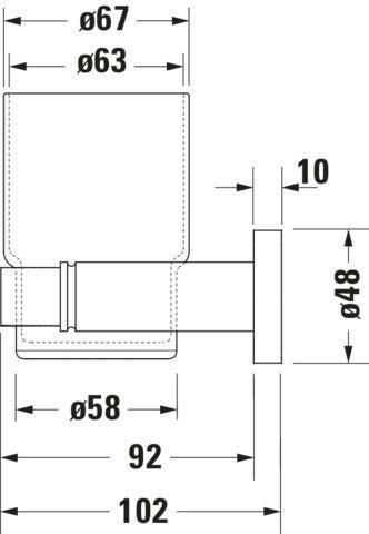 DURAVIT D-Code Glashalter mit Glas links in Chrom – Wandmontage, verchromt, inkl. Befestigungsmaterial