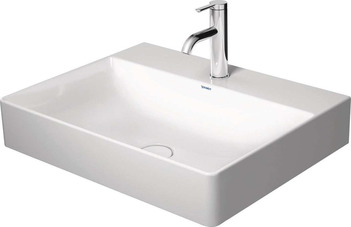 Duravit DuraSquare Waschtisch 600 mm weiß mit Hahnloch ohne Überlauf für Wandmontage