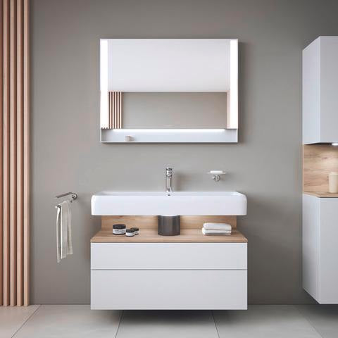 DURAVIT Waschtisch Qatego Studio F. A. Porsche 1000 mm Weiß mit Hahnlochbank und HygieneGlaze
