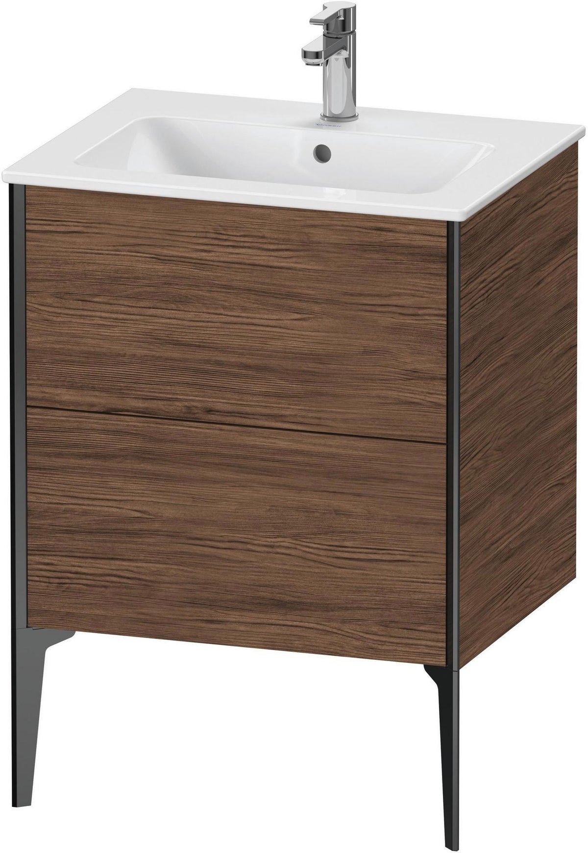 DURAVIT XViu Waschtischunterbau bodenstehend 610 mm, 2 Auszüge, weiß matt – Tip-On & Soft-Close