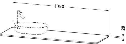 DURAVIT Luv Quarzsteinkonsole 1783 mm weiß struktur mit 1 Ausschnitt links