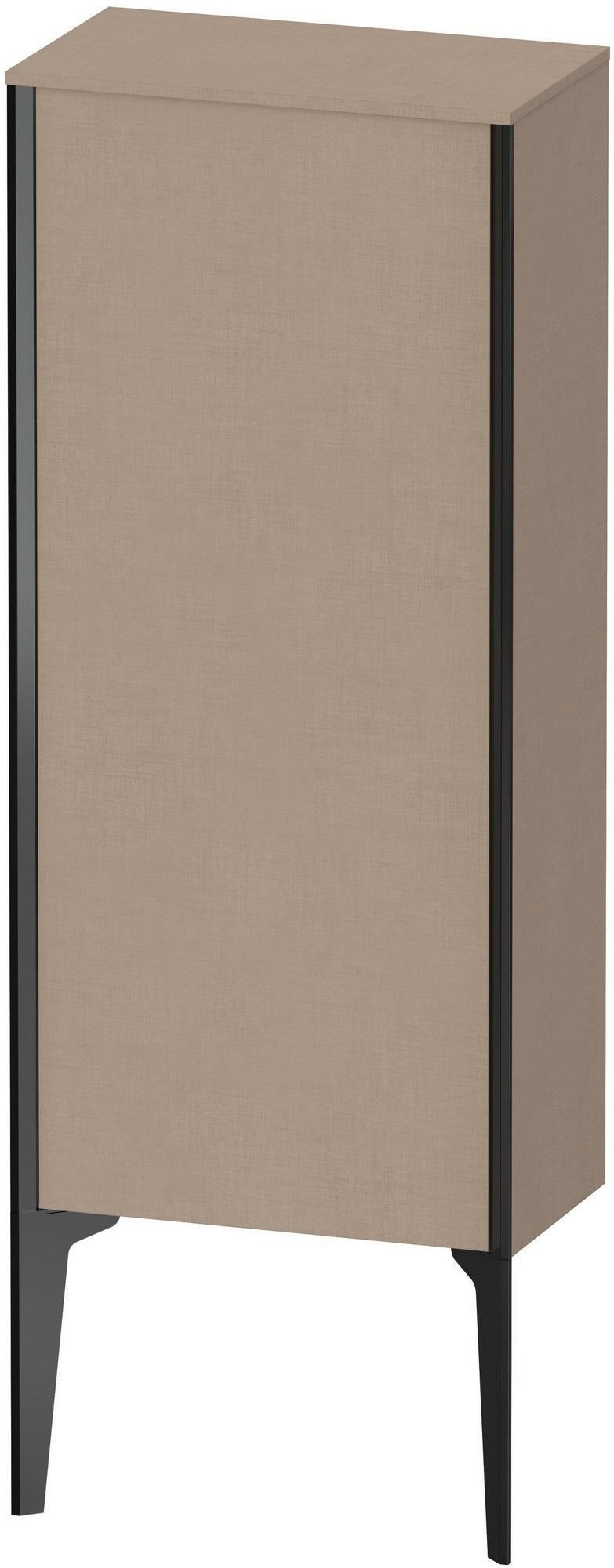 Duravit XViu Halbhochschrank 890 mm, 1 Tür, links, l. schwarz matt/leinen, wandhängend