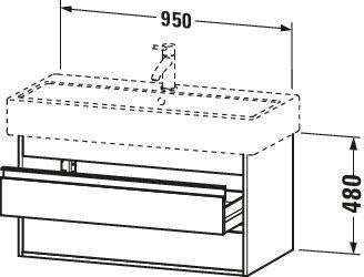 Duravit Ketho Waschtischunterbau 950 mm wandhängend mit 2 Schubkästen und Soft-Close in Weiß Matt