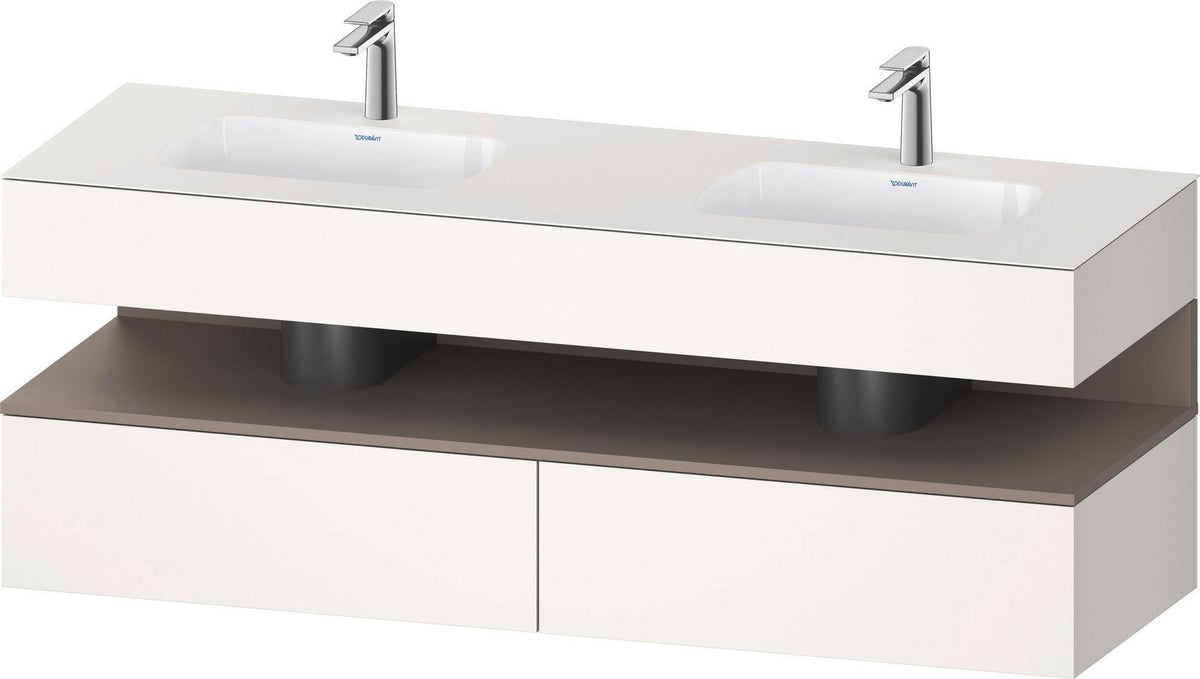 DURAVIT Qatego Studio F. A. Porsche Waschtischset 1600 mm mit Konsolenwaschtischunterbau, 2 Auszüge