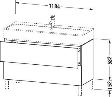 Duravit L-Cube Waschtischunterbau 1184 mm amerikanisch Nussbaum für Vero Air