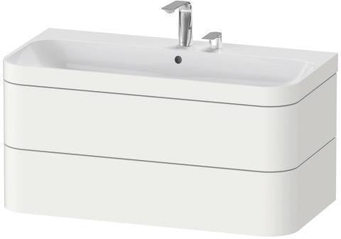 DURAVIT Waschtischset Happy D.2 Plus 2 Schubkästen 975x490 mm eiche hell taupe supermatt