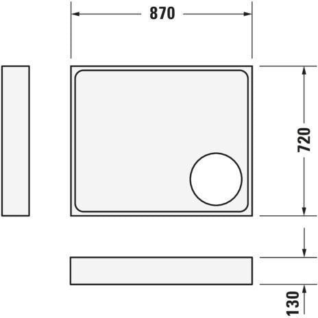 DURAVIT Wannenträger Starck Slimline 720x870 mm – Polystyrol, rechteckig, Philippe Starck Design