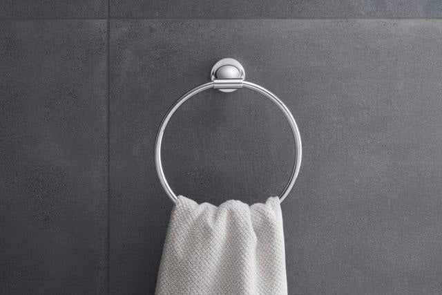 DURAVIT Starck T Handtuchring Chrom 210 mm – Schwenkbar, Verdeckte Befestigung, Rostfreier Stahl