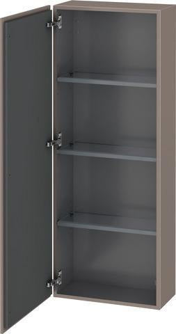 Duravit L-Cube Halbhochschrank 500 mm, 1 Tür links, betongrau matt, wandhängend, Soft-Close