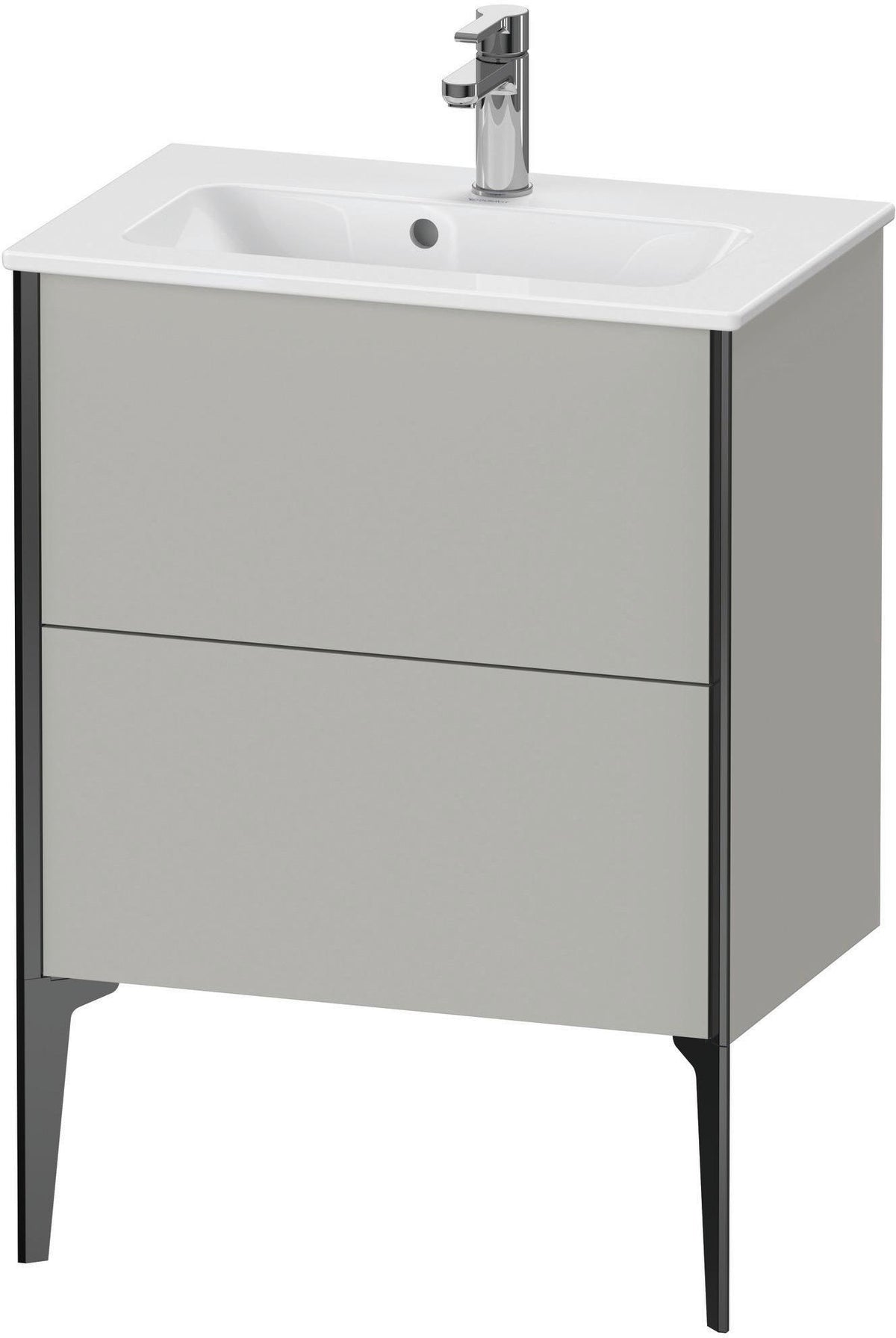 Duravit XViu Waschtischunterbau bodenstehend 610 mm, 2 Auszüge, champagner matt/weiß matt