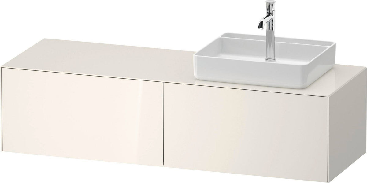 Duravit White Tulip Waschtischunterbau 1600 mm von Philippe Starck – Eiche Nussbaum, 2 Auszüge, LED