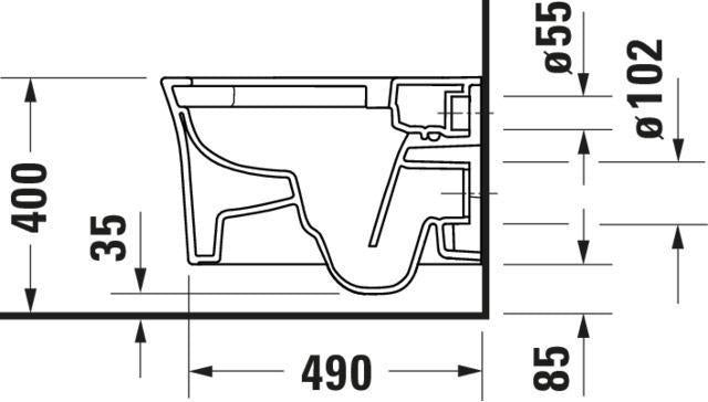 DURAVIT White Tulip Wand-Tiefspül-WC 540 mm weiß rimless HygieneFlush von Philippe Starck