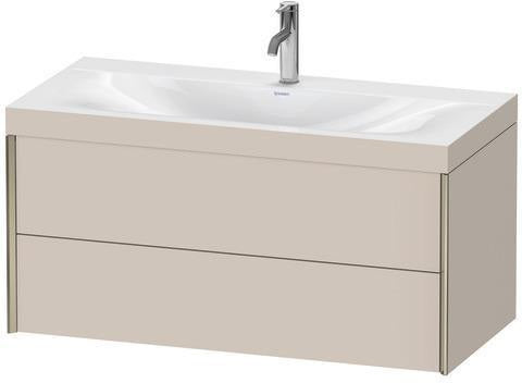 Duravit Möbelwaschtischset XViu 1000x480mm mit Unterbau, Nussbaum mitte und keramischer Ventilabdeckhaube