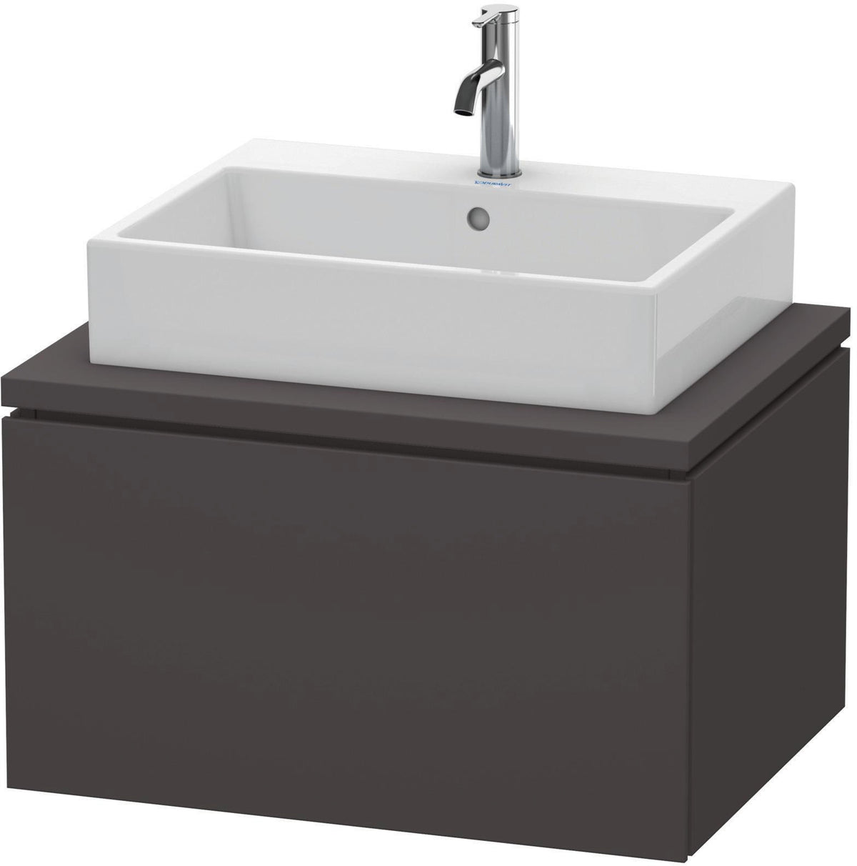 Duravit L-Cube Konsolenwaschtischunterbau 720 mm betongrau matt mit 1 Auszug und Tip-on-Technik