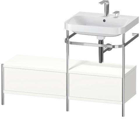 Duravit Waschtischset Happy D.2 Plus 1200x490mm taupe supermatt – Einrichtungssystem Nussbaum rechts