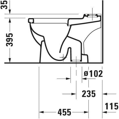 DURAVIT Stand-WC Starck 3 Tiefspüler 655 mm weiß, für Aufsatz-Spülkasten