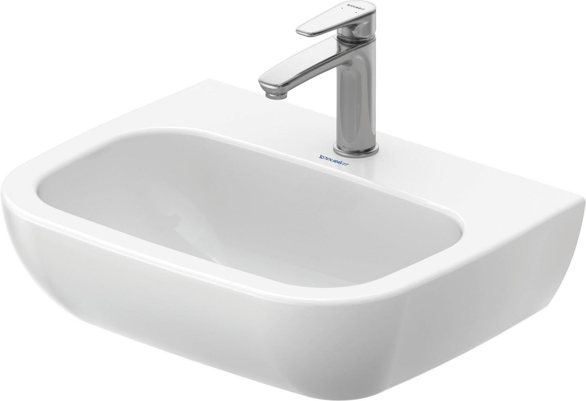 Duravit D-Code Waschtisch 550 mm weiß, wandhängend, mit Hahnlochbank und 1 Hahnloch