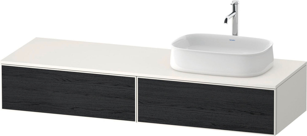 Duravit Zencha Konsolen-Waschtischunterbau 1600 mm Eiche Anthrazit mit 2 Auszügen