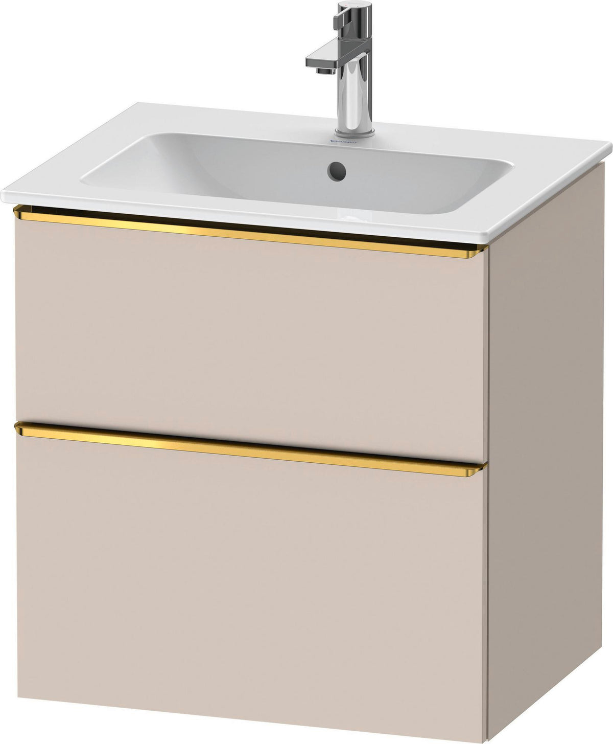 DURAVIT D-Neo Waschtischunterbau 610 mm Eiche Schwarz mit Bronze Griff – wandhängend