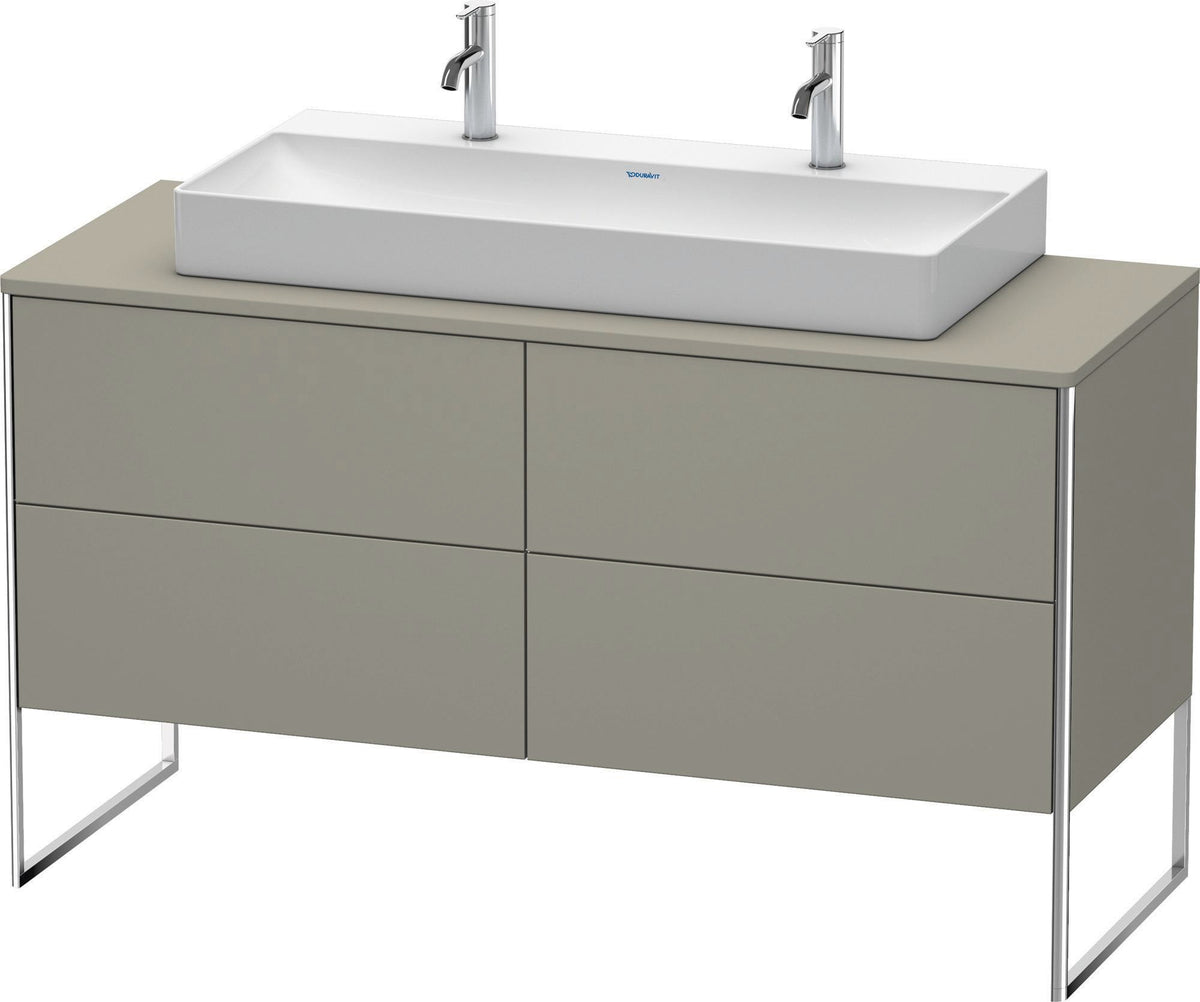 Duravit XSquare Waschtischunterbau 1400 mm betongrau matt mit 4 Auszügen und Tip-On-Technik