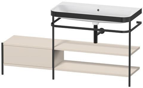 Duravit Happy D.2 Plus Waschtischunterbau 1600 mm mit Metallkonsole & Möbelwaschtisch supermatt