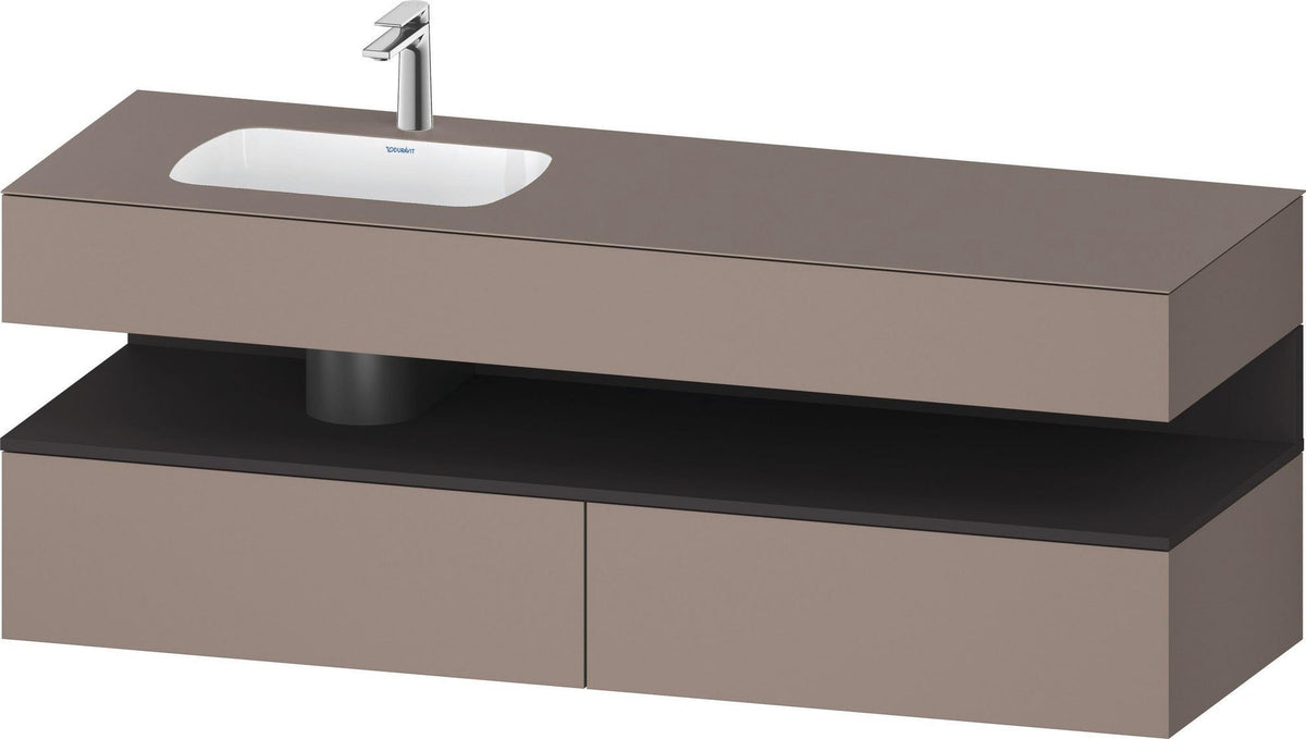 DURAVIT Qatego Studio F. A. Porsche Einbauwaschtisch mit Konsolenwaschtischunterbau 1600 mm Weiß Matt