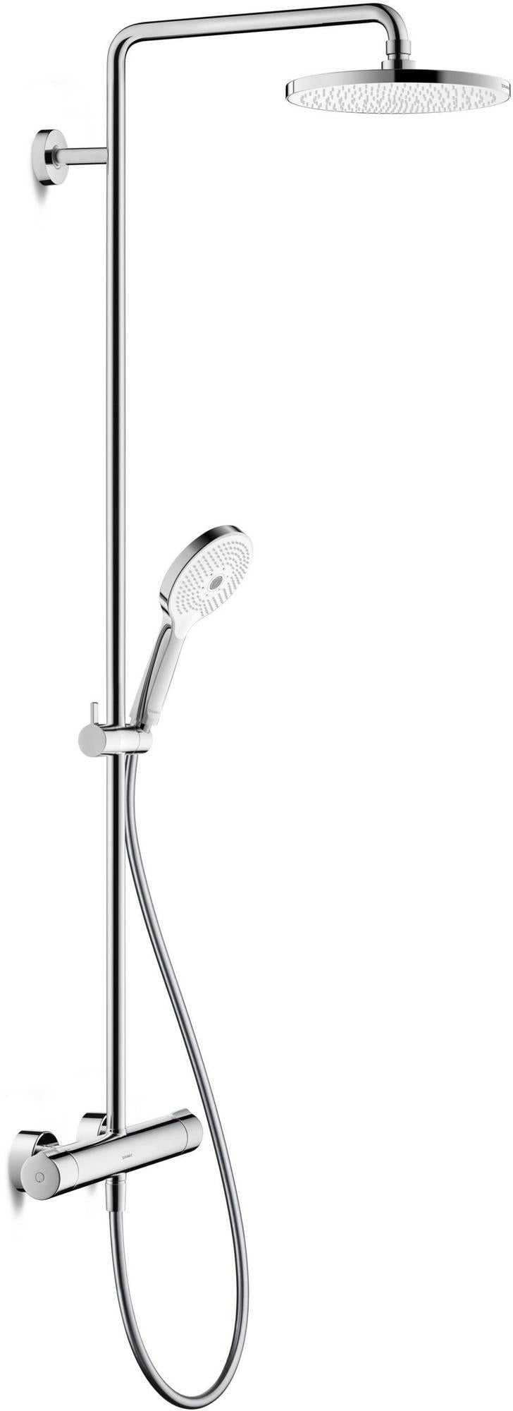 DURAVIT Duschsystem C.1 mit Brausethermostat, Schwarz Matt, Kopf- und Handbrause