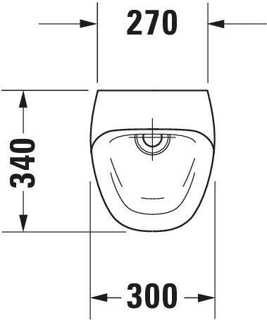 DURAVIT DuraStyle Urinal wasserlos 300 x 340 mm mit Fliege, weiß – Sanitärkeramik