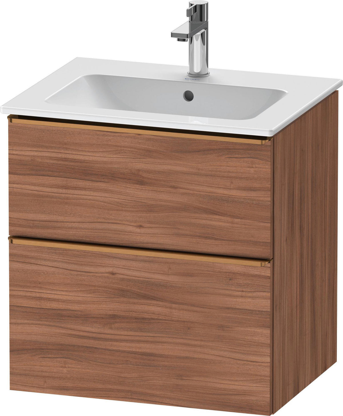 DURAVIT D-Neo Waschtischunterbau 610 mm Eiche Schwarz mit Bronze Griff – wandhängend