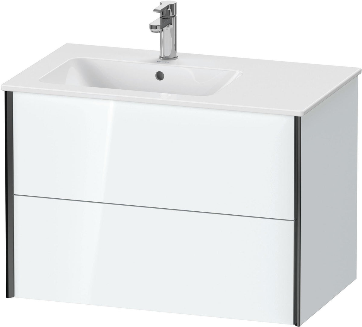 Duravit XViu Waschtischunterbau 810 mm wandhängend mit 2 Schubkästen, weiß matt, für Waschtisch links