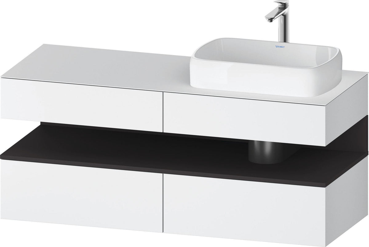 DURAVIT Qatego Konsolenwaschtischunterbau 1400 mm Weiß Matt Eiche Schwarz Matt wandhängend