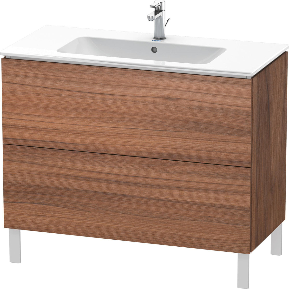 Duravit L-Cube Waschtischunterbau 1020 mm taupe matt, bodenstehend, 2 Auszüge, Tip-On