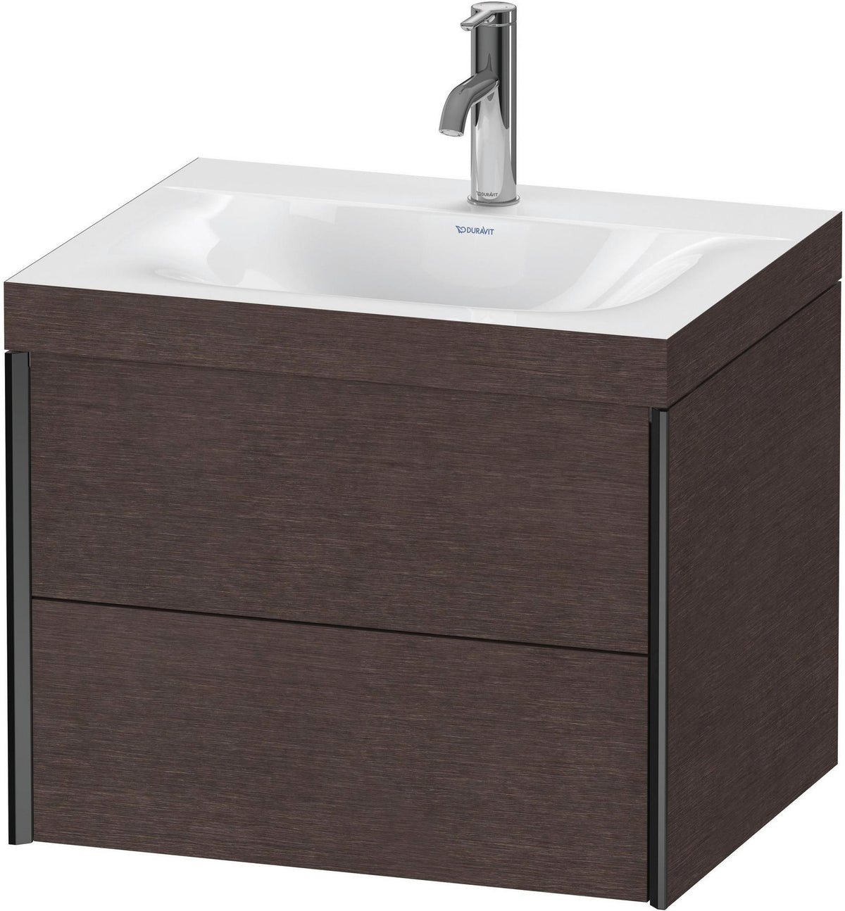 Duravit XViu c-bonded Waschtischunterbauset 600 mm, 2 Schubkästen, Eiche Dunkel Gebürstet