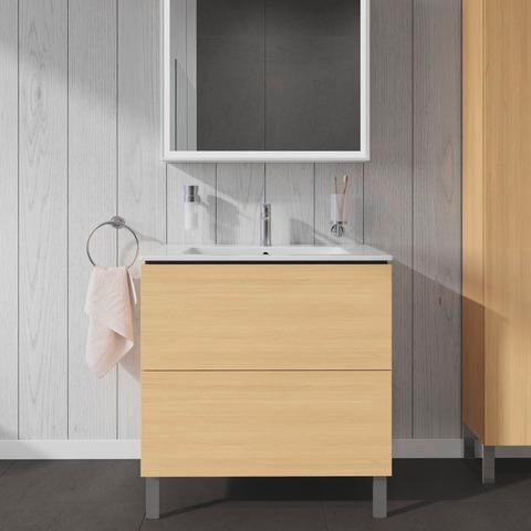 Duravit L-Cube Waschtischunterbau 820 mm taupe matt, 2 Auszüge, bodenstehend