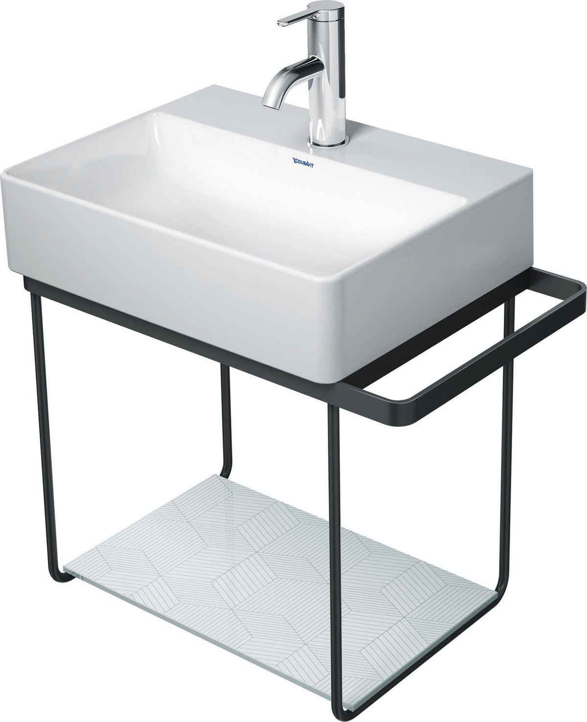 Duravit DuraSquare Metallkonsole mit Handtuchhalter links/rechts, chrom, 333x516x400 mm