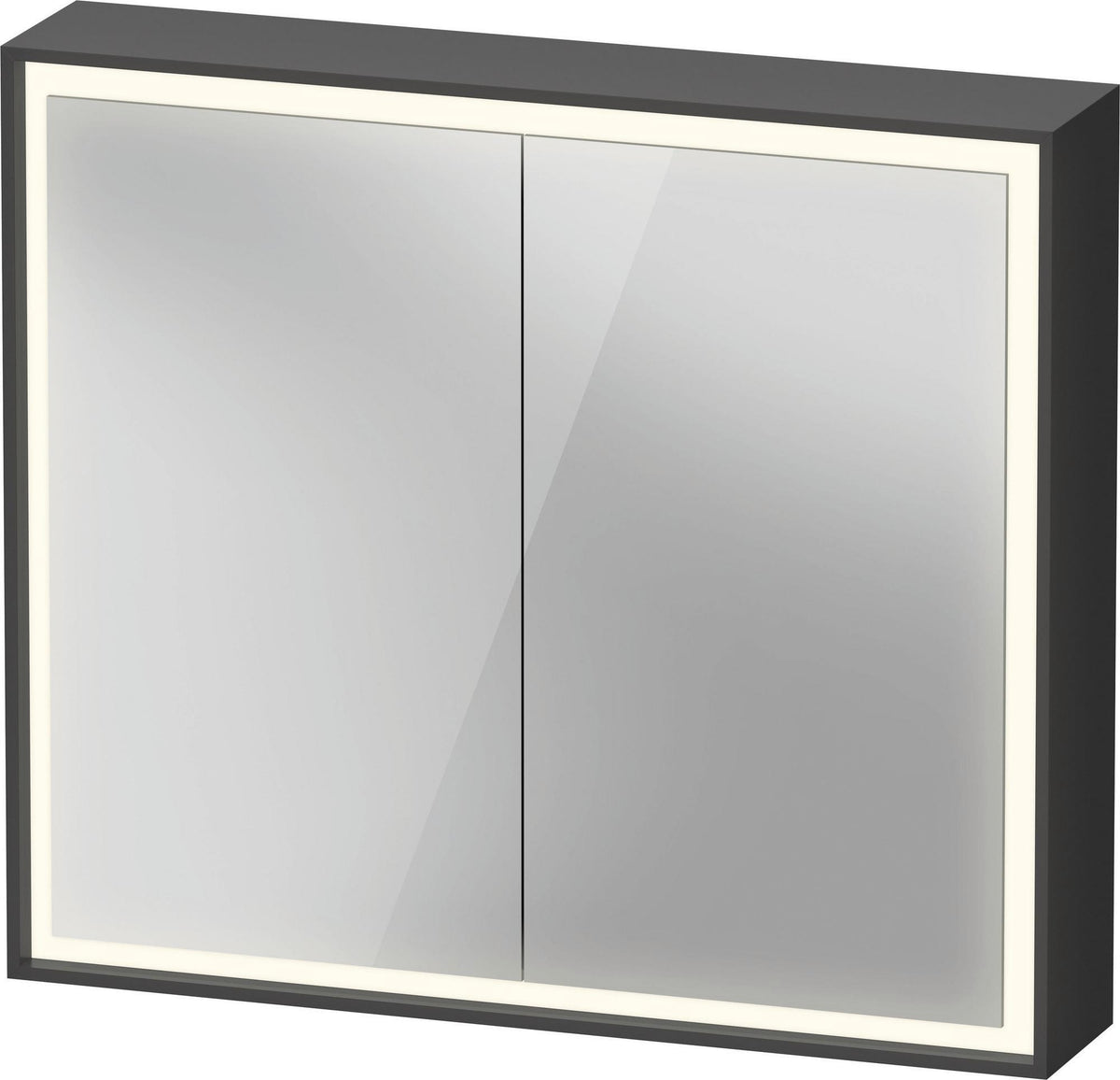 DURAVIT L-Cube Spiegelschrank 800 mm, 2 Türen, LED-Beleuchtung, Weiß
