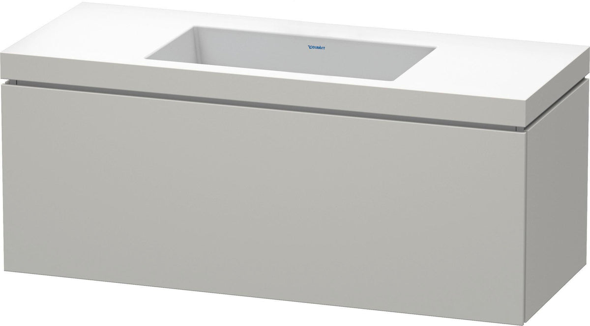 Duravit L-Cube c-bonded Waschtischset 1200 mm mit Vero Air, 1 Auszug, Betongrau Matt