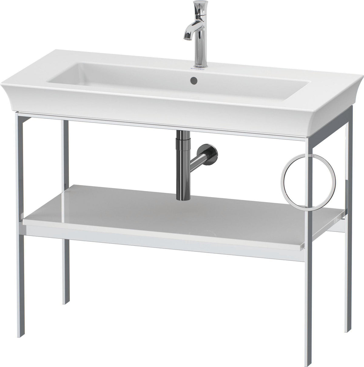 DURAVIT White Tulip Metallkonsole 984 mm von Philippe Starck – Höhenverstellbar, Weiß Seidenmatt
