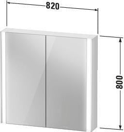 DURAVIT XViu Spiegelschrank 820 mm mit LED-Beleuchtung, Sensorschalter und Front- & Innenspiegel