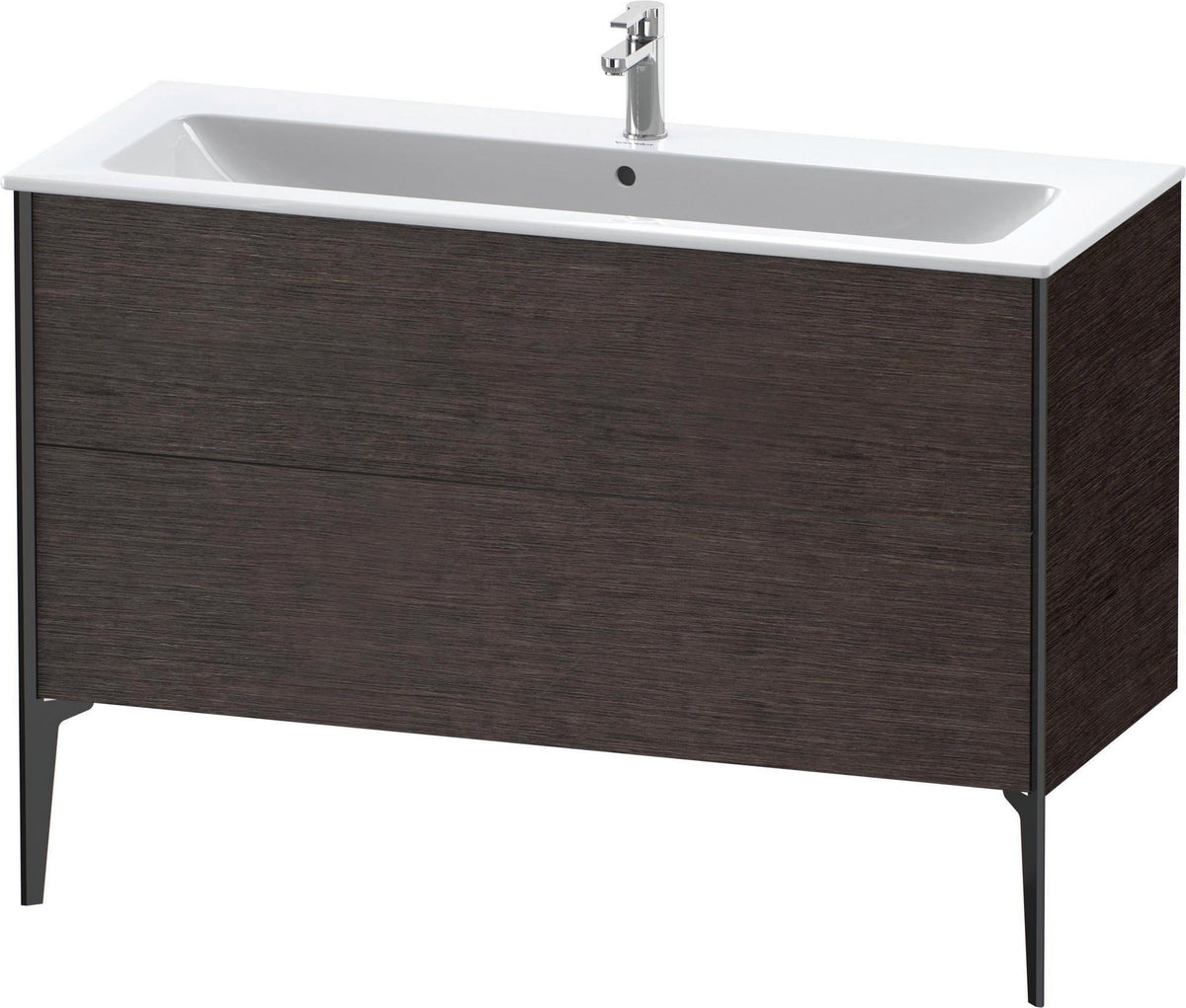 DURAVIT XViu Waschtischunterbau bodenstehend 1210 mm, 2 Auszüge, champagner matt/weiß matt