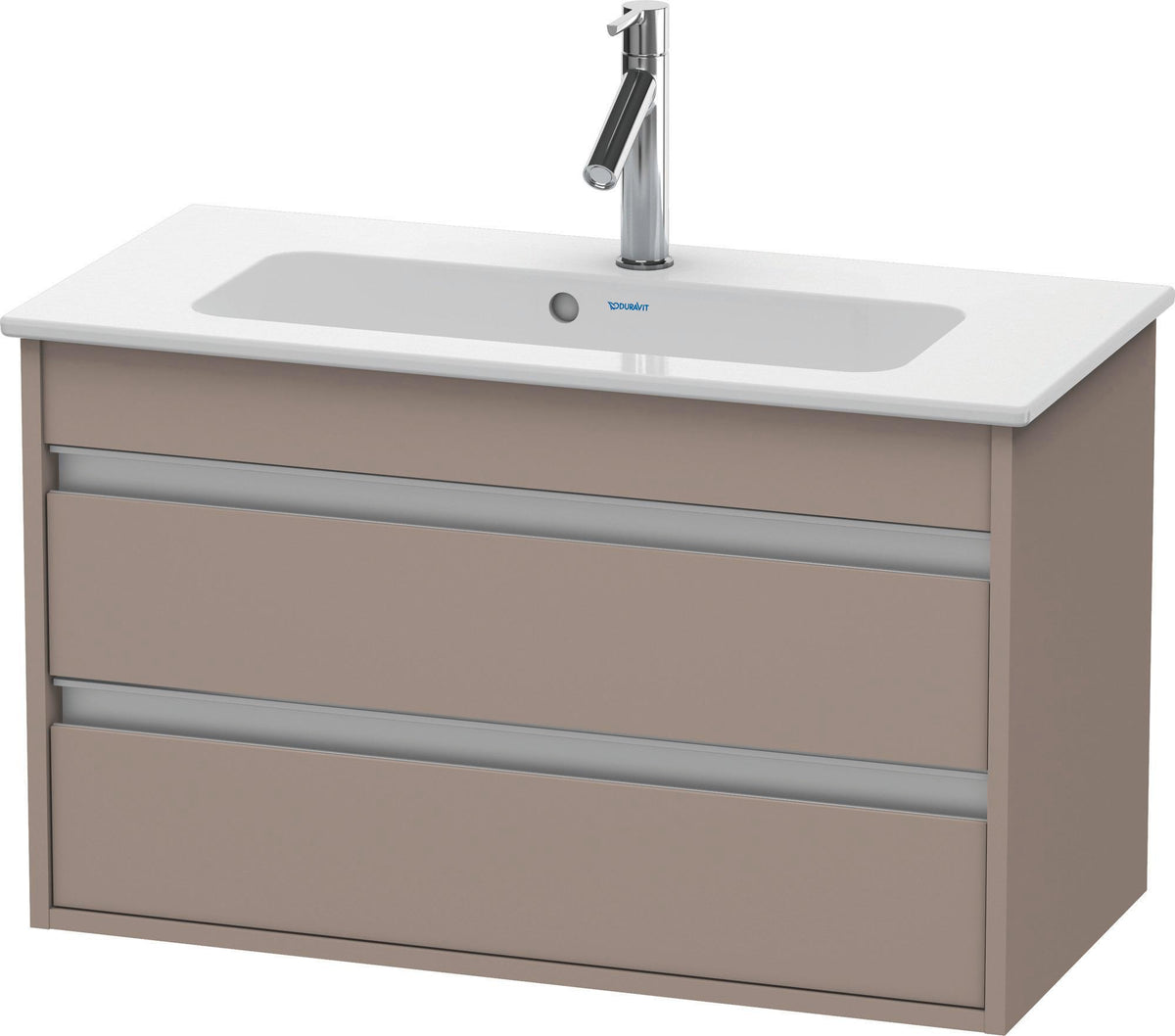 Duravit Ketho Waschtischunterbau 800 mm betongrau matt mit 2 Schubkästen und Soft-Close