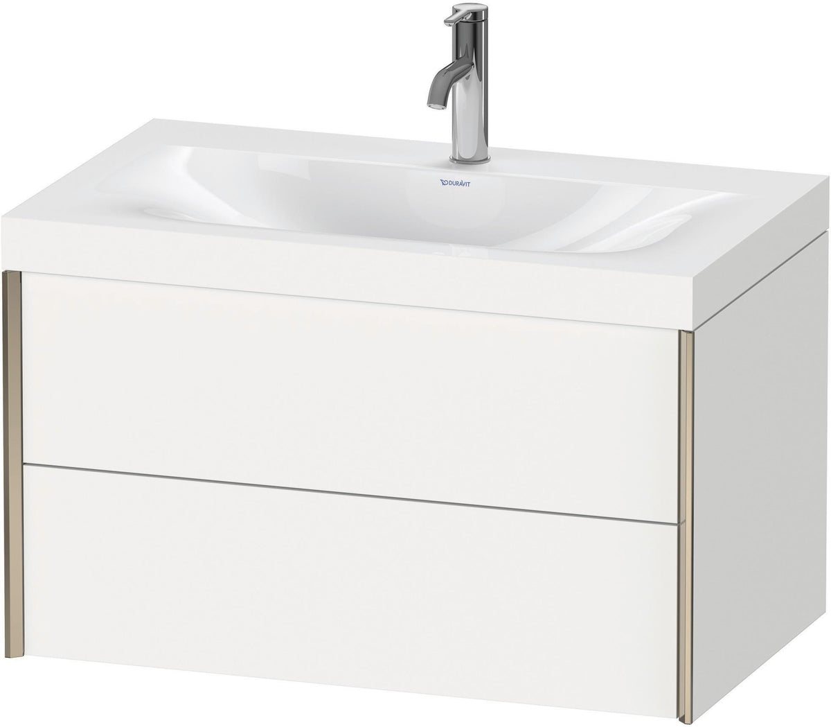 DURAVIT XViu c-bonded Waschtischset 800 mm wandhängend mit 2 Schubkästen und Tip-on-Technik