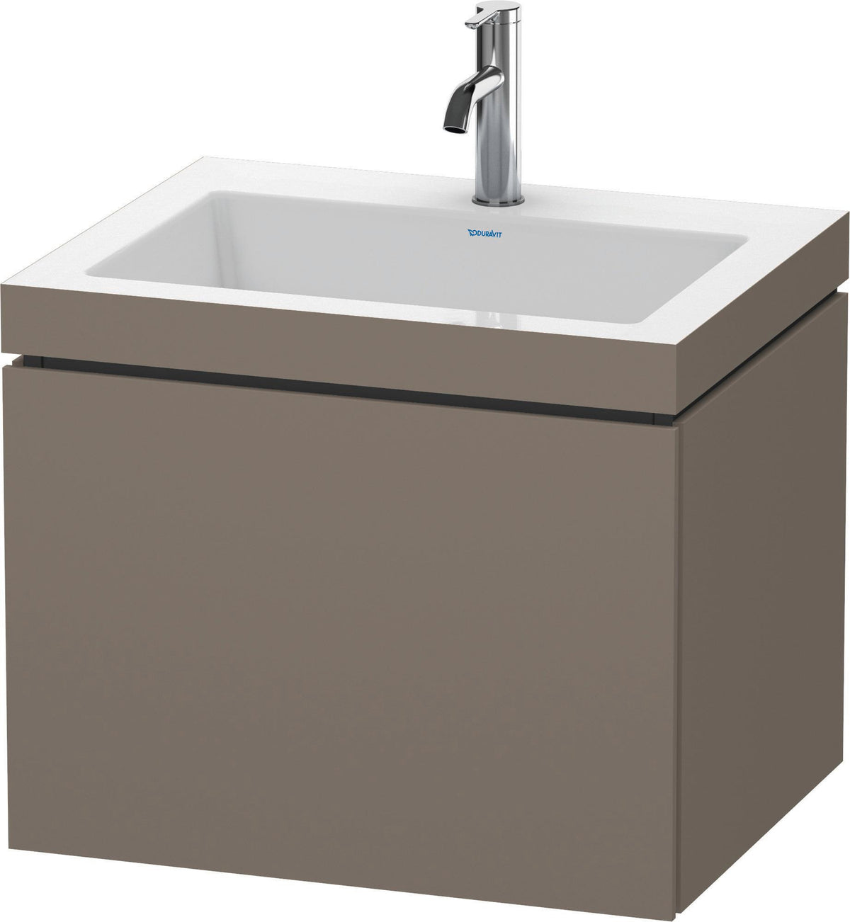 DURAVIT L-Cube Waschtischset mit Vero Air 500x600x480 mm, 1 Auszug, Flannel Grey Hochglanz, c-bonded