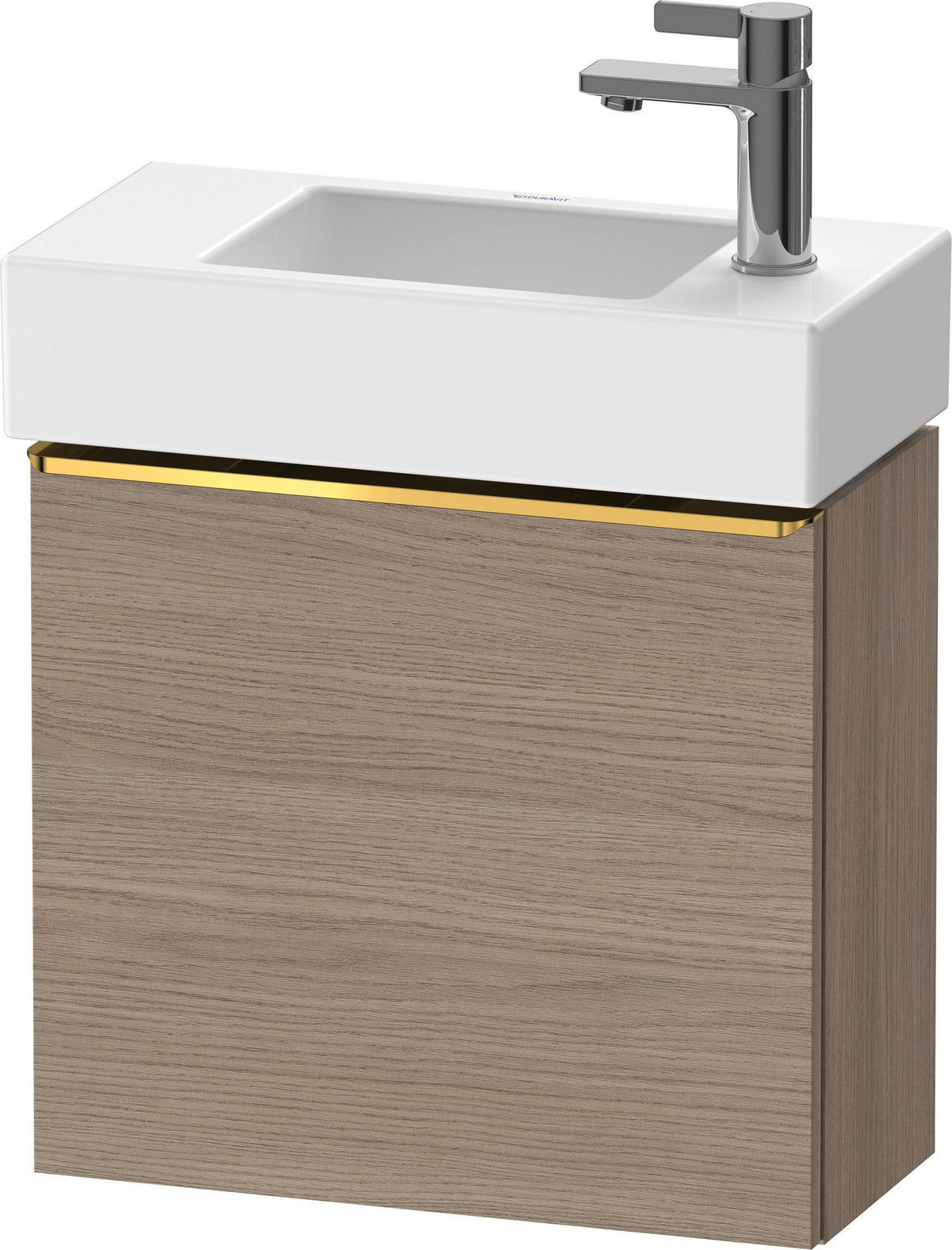 Duravit D-Neo Waschtischunterbau 484 mm Eiche Terra Matt, 1 Tür rechts, wandhängend