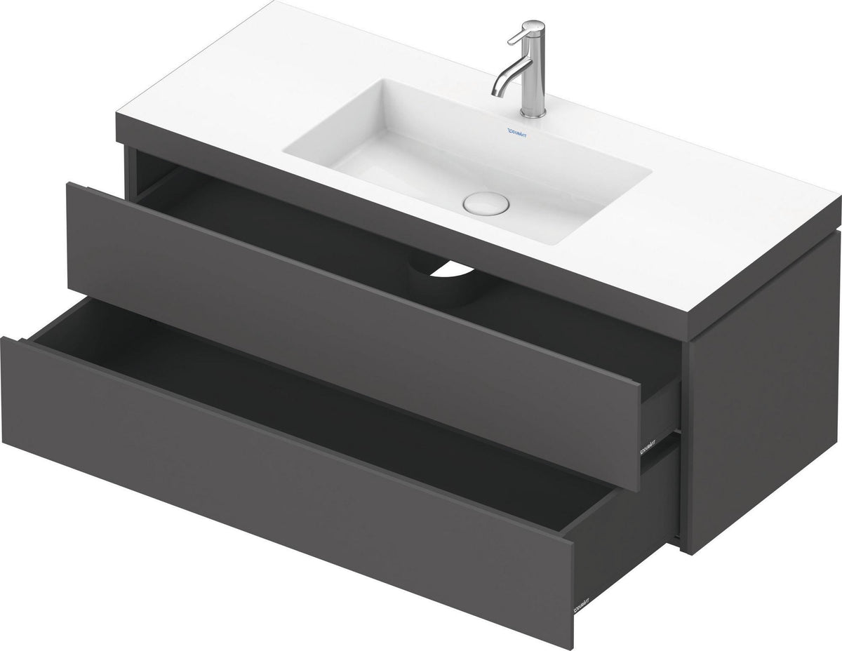 DURAVIT L-Cube Waschtischset mit Vero Air 1200 mm, graphit matt, wandhängend, 2 Schubkästen